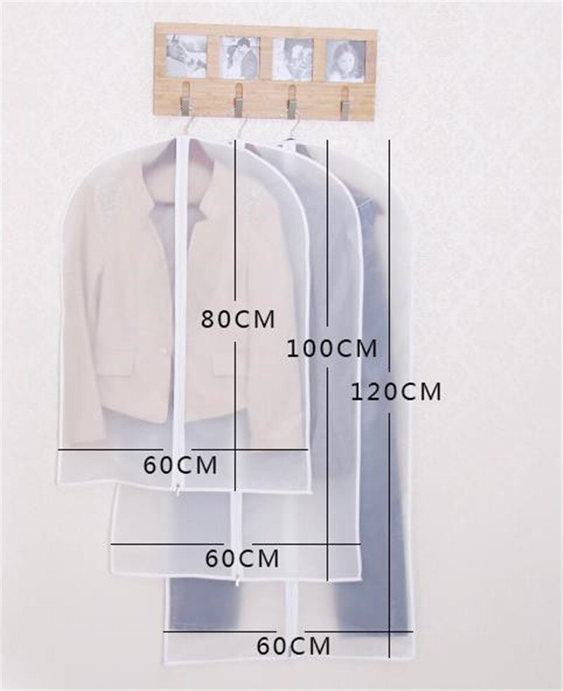 5 pcs/lot Clothes Dust Cover EVA waterproof Transparent Wrinkle Free Clothing Cover Garment Suit Bag Dress Home Storage Bag