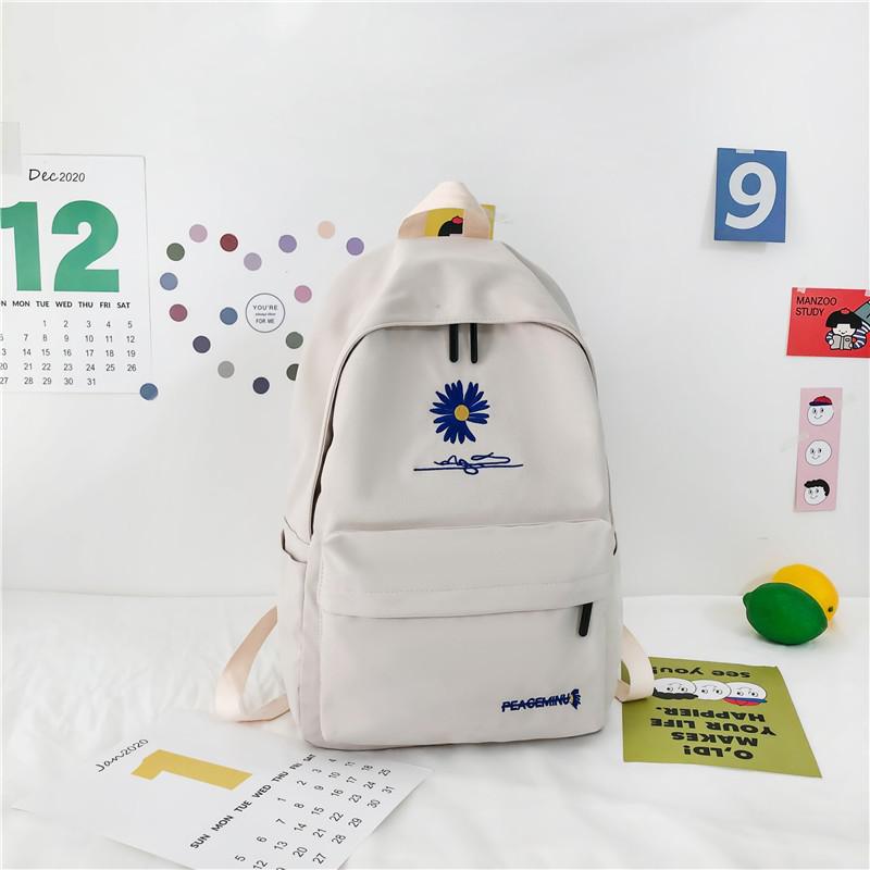 Mode Vrouwen Rugzak Schooltassen Voor Tienermeisjes Laptop Dagrugzak Vrouwelijke Waterdichte Nylon Reizen Rugzak Mochila Feminina: White