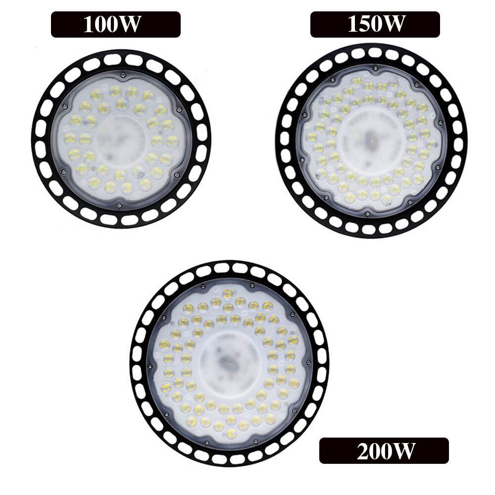 220V Led High Bay Licht Wasserdichte IP65 100W 150W 200W Garage Lager Stadion Markt Industrielle Werkstatt UFO Lampe