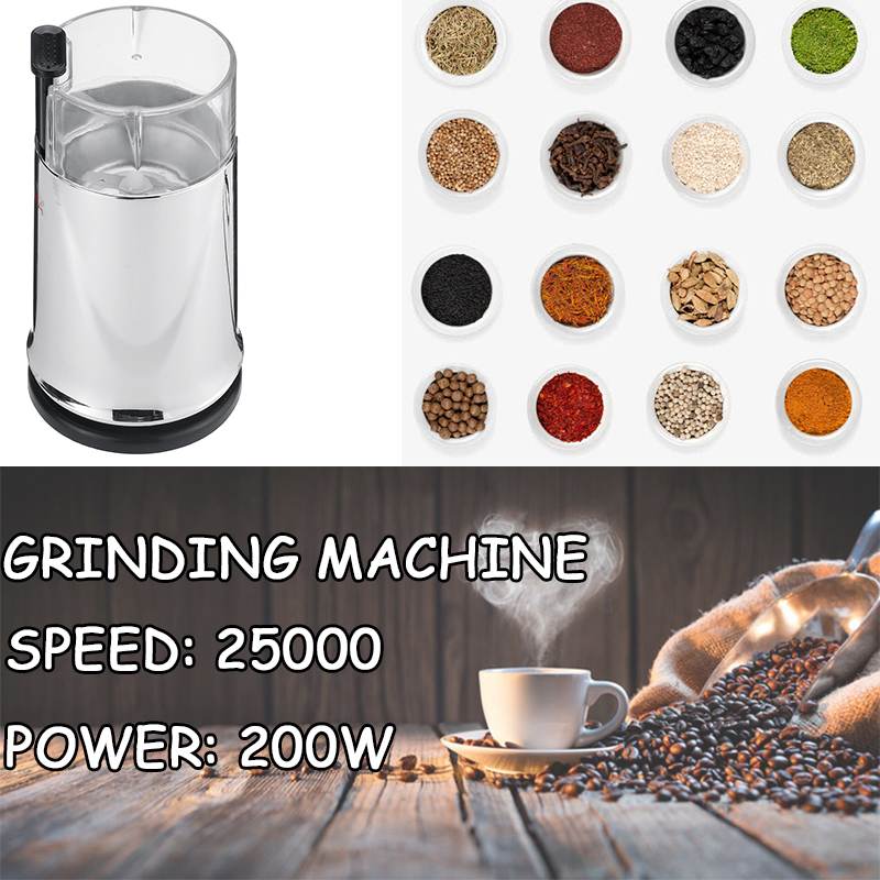200W Elektrische Koffiemolen Elektrische Keuken Granen Noten Bonen Spice Graan Molen Machine Multifunctionele Thuis Koffiemolen