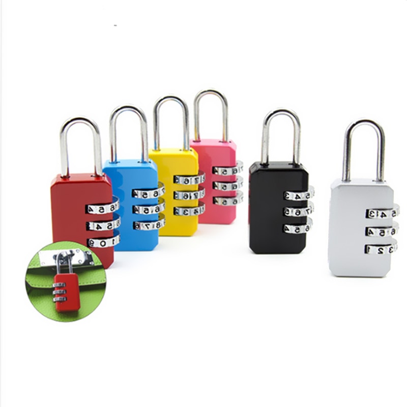 3- cifret nummer kombination kombination adgangskodelås rejsesikkerhed beskytte skab rejse lås til bagage / taske / rygsæk / skuffe