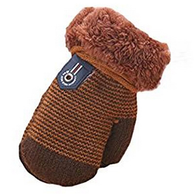 Winter Warm Baby Handschoenen Volledige Vingers Baby Meisjes Jongens Thicken Breien Wanten Touw Verbinding Kids Handschoenen