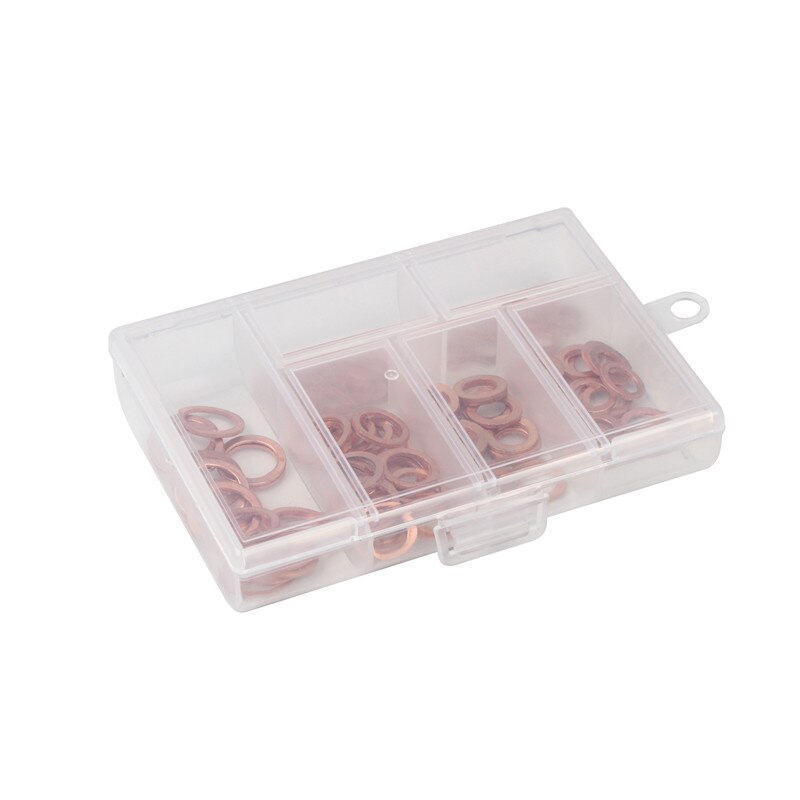 120 st  m5/m6/m8/m10/m12 5 storlekar kopparbricka packningssats plattring tätningssats set för generatormaskiner med låda