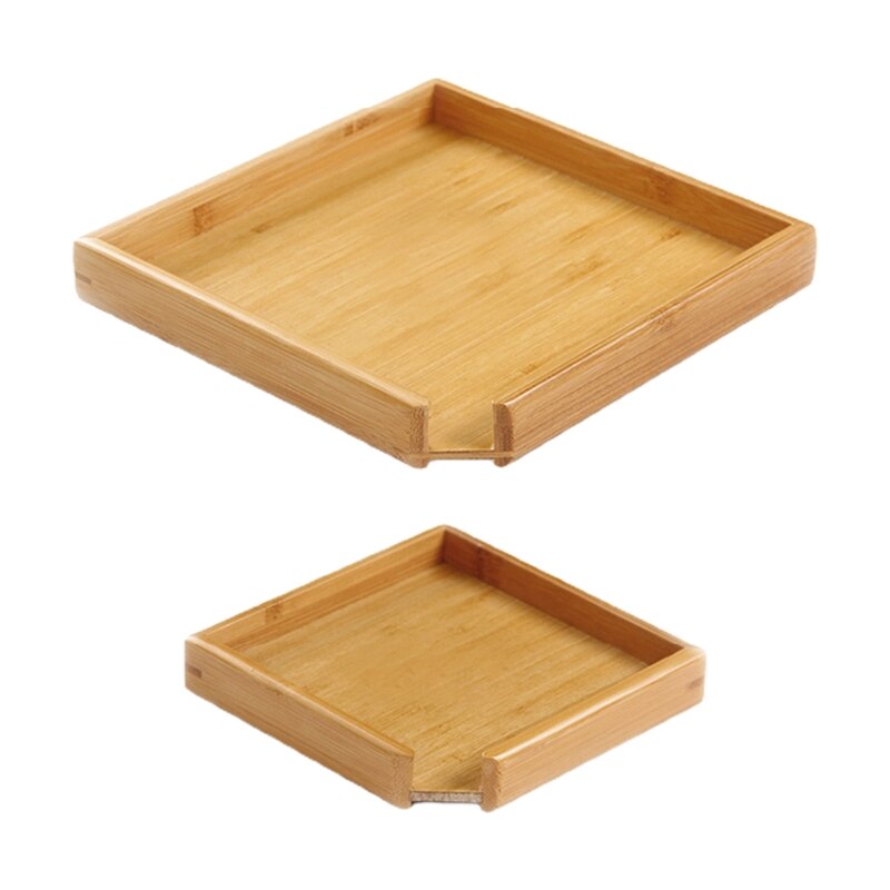 Vierkante Houten Dienblad Houten Plaat Thee Voedsel Schotel Drinken Platter Multipurpose D08D