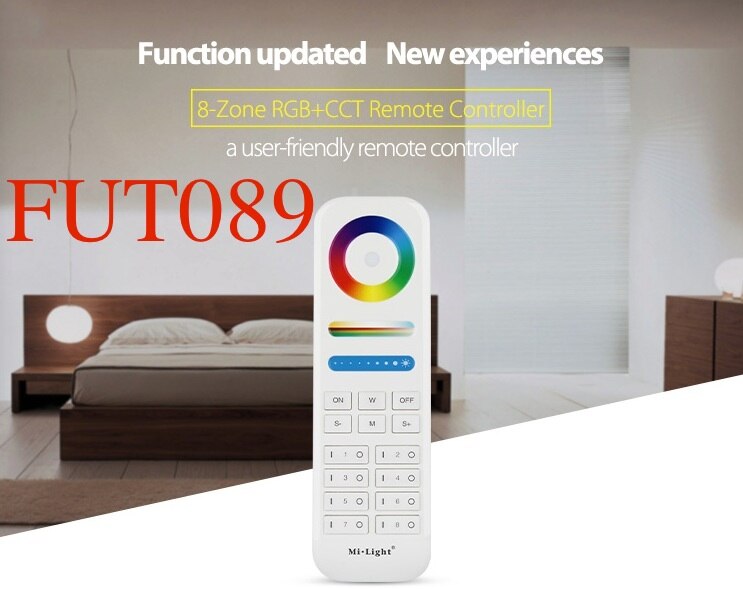 Mi Light 2.4G télécommande sans fil 8 zones FUT 089; B8 écran tactile mural, LS2 contrôleur LED pour bande LED RGB + CCT