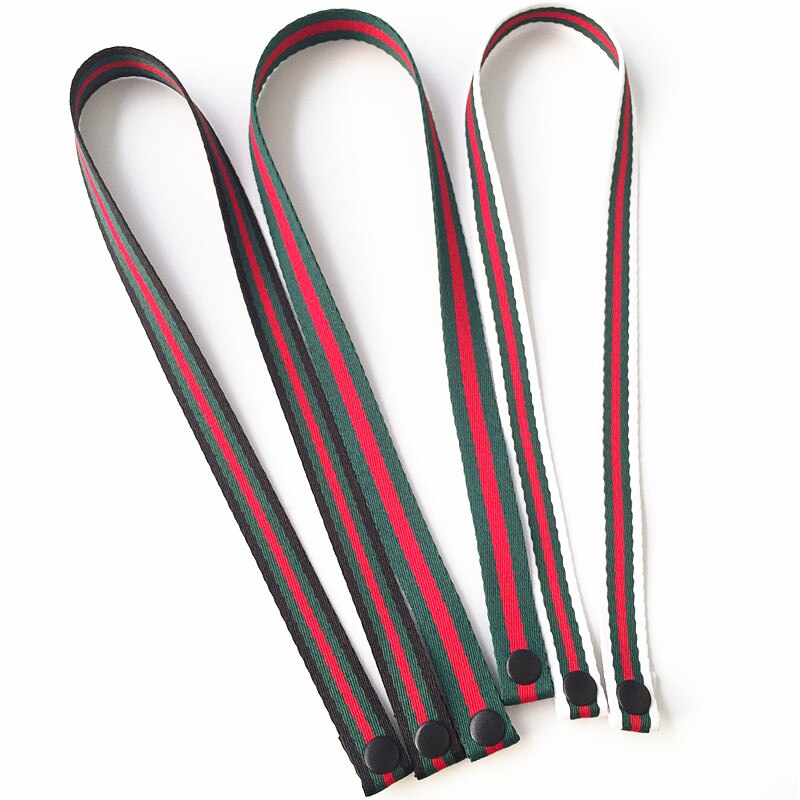 Lanière de porte-masque en tissu, 1.5 cm de largeur, 3 pièces par Lot: Stripe Green