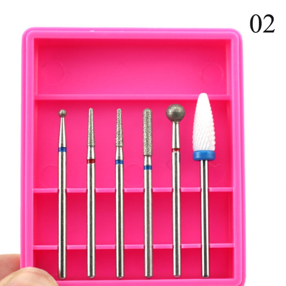 6 stücke Keramik Diamant Nagel Bohrer mischen Bits einstellen Fräsen Cutter für Manikübetreffend Elektrische Maschine Pedikübetreffend Gitter Nagel Kunst Zubehör