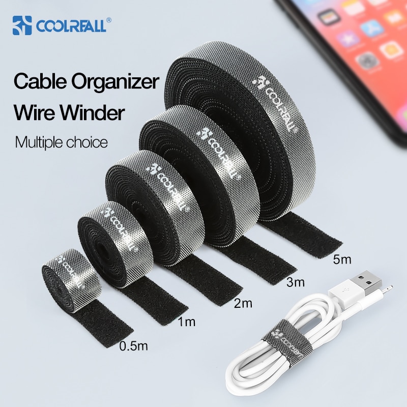 Coolreall Kabel Organisator Kabel Winder Voor Lightning Micro Usb Type C Gratis Lengte Kabel Clip Oortelefoon Houder Hdmi Management