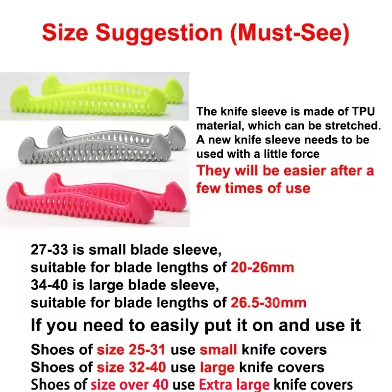 1 Pair Ice Hockey Figure Skate Blade Covers Adjustable TPU Material Ice Skate Blade Guards Ice Knife Blade Guard Skate Protector