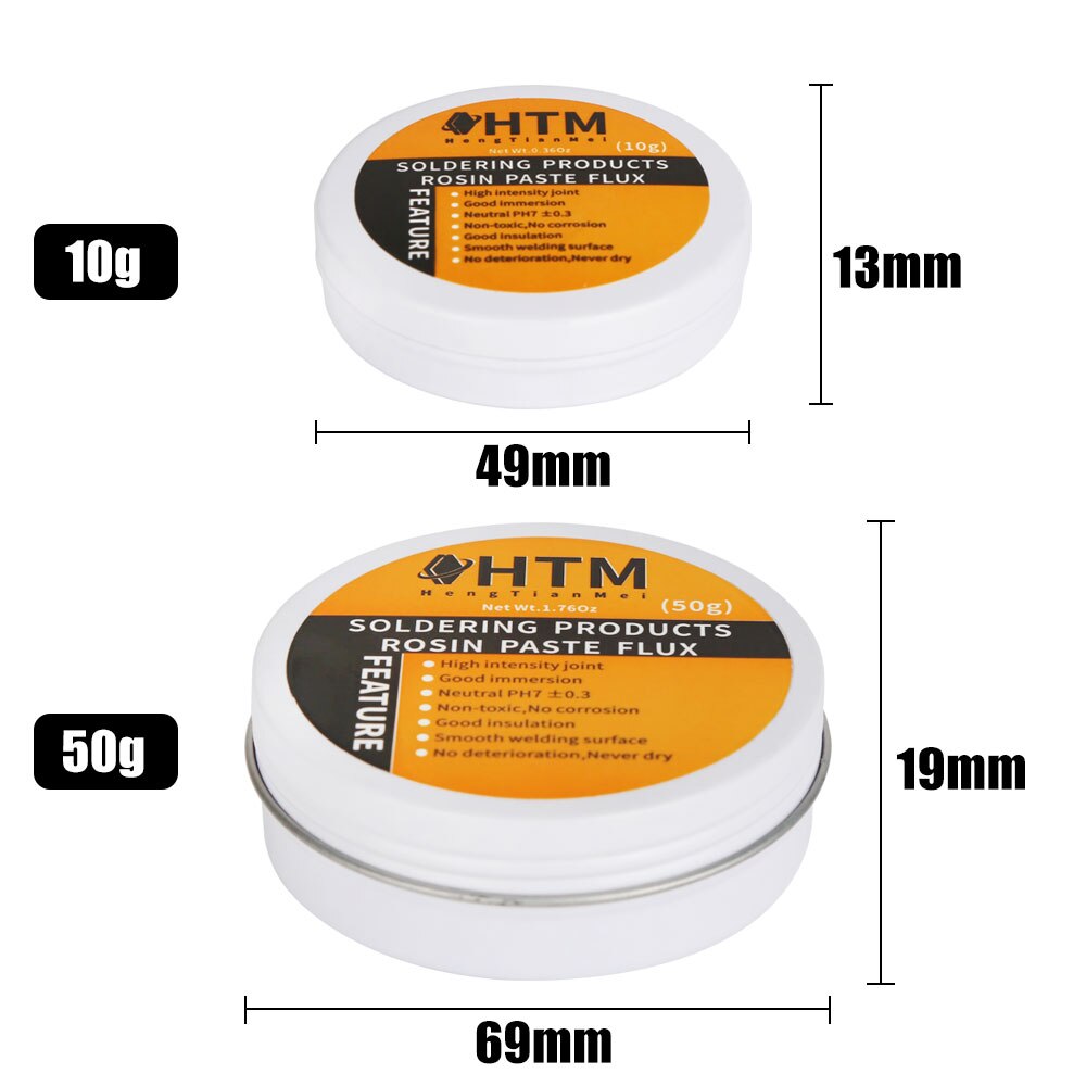 HTM Mild Rosin Soldering Paste 10g/50g Environmental Soldering Paste Flux PCB IC Parts Welding Soldering for Metalworking