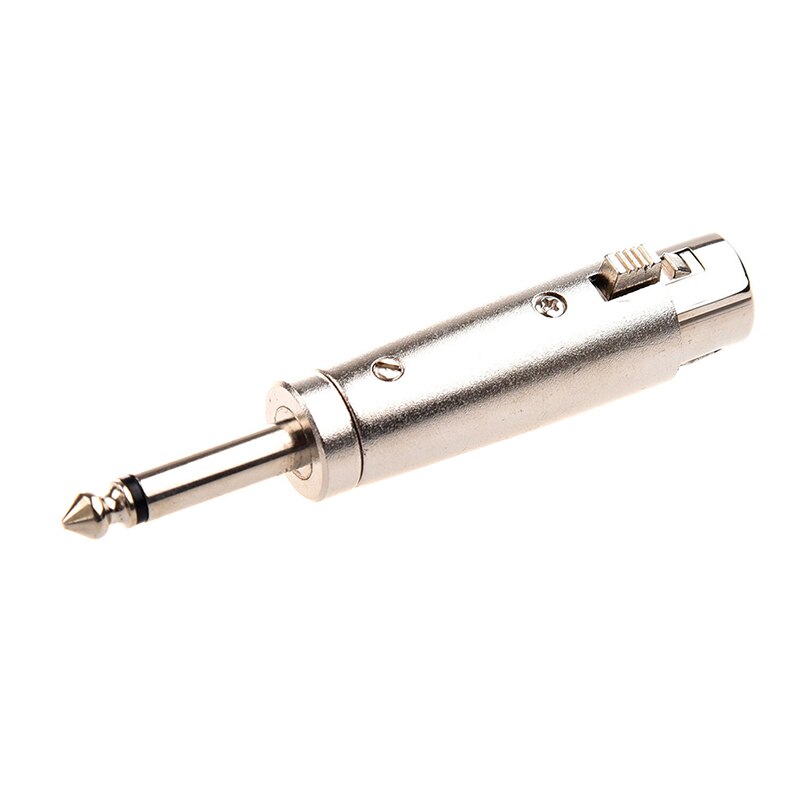 XLR hembra de 3 pines de color plateado a 1/4 "6,35mm macho Mono Jack adaptador de plomo AD