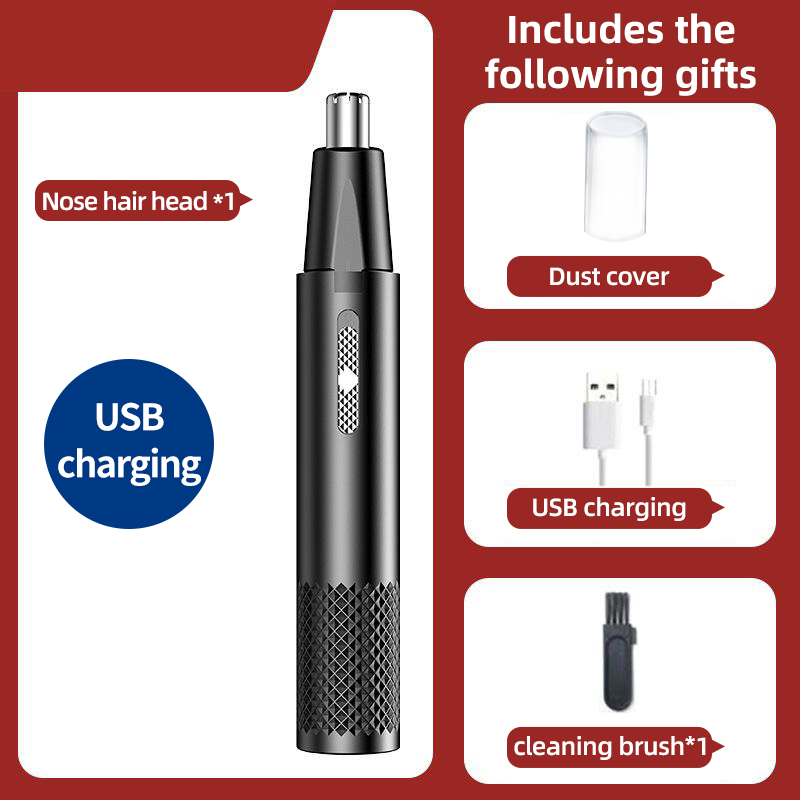 Electric Nose Hair Clipper Rechargeable Multi-kinetic Shaving Two-in-one Unisex Fully Automatic Washable Trimmer: WHITE