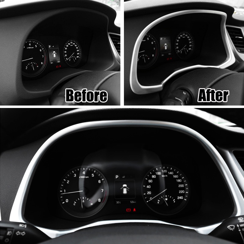 per hyundai tucson, cornice cromata per pannello strumenti interno, modanatura, cornice, stile auto