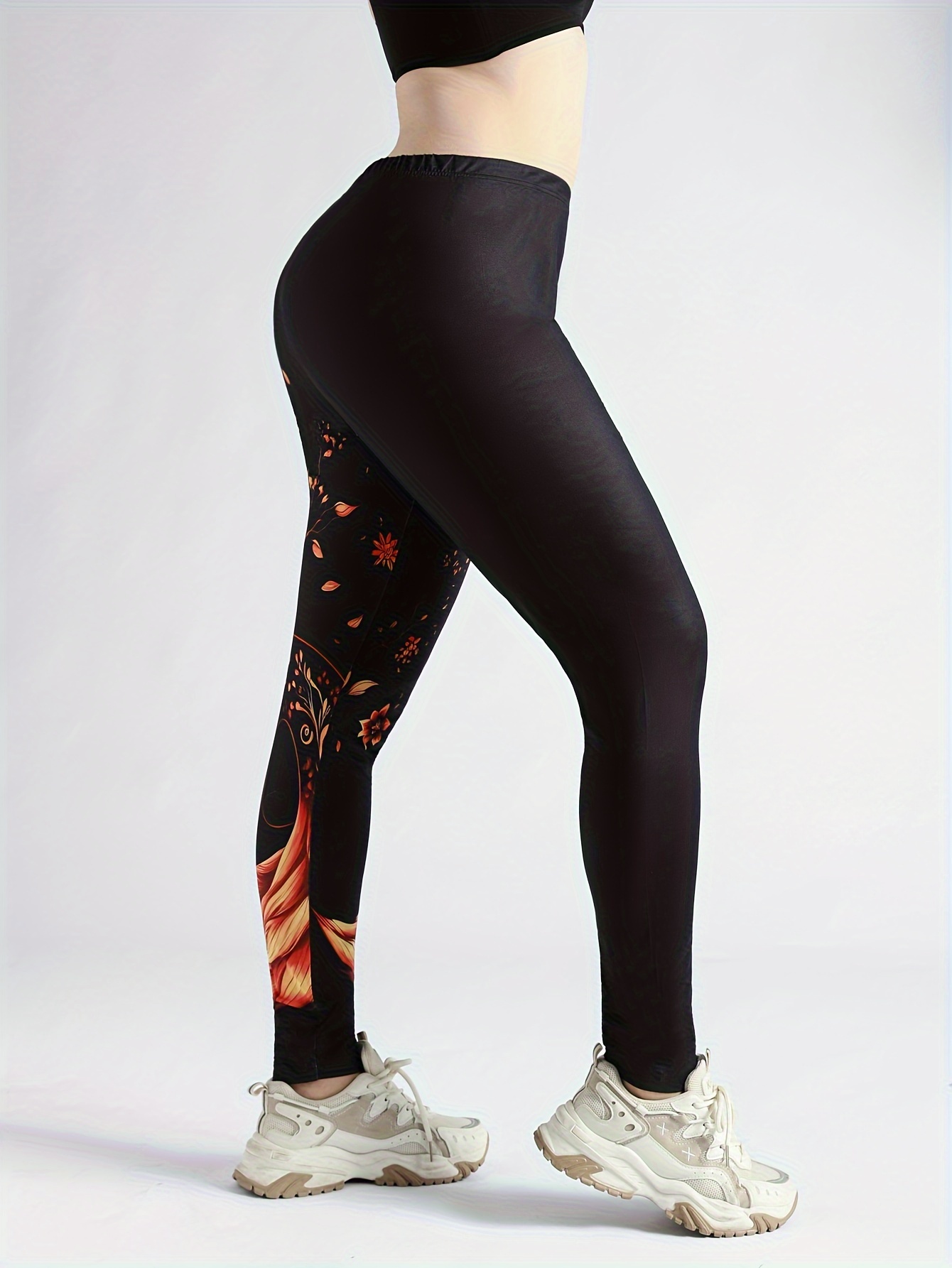 Animal estampado feminino ostenta leggings, calça elástica, calça apertada casual e confortável
