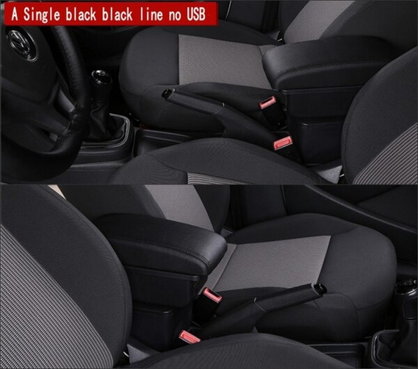 Für Chevrolet Funken III armlehne Kasten Universal- Wagen center konsole änderung zubehör doppel angehoben mit USB: A-Schwarz Schwarz Linie