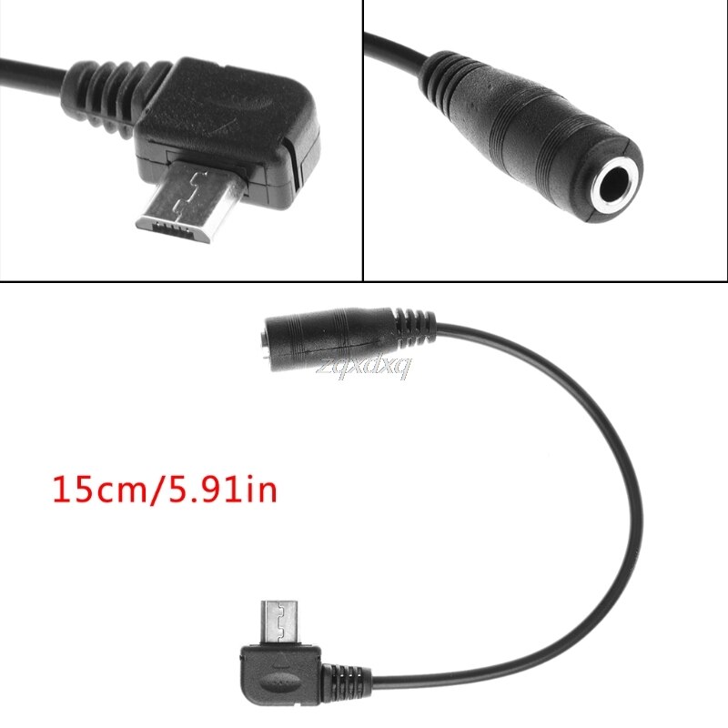 Micro USB B 5 Pin Male To 3-Pole 3.5mm Female Jack Aux Audio Adapter Cable 15cm Electronics Stocks