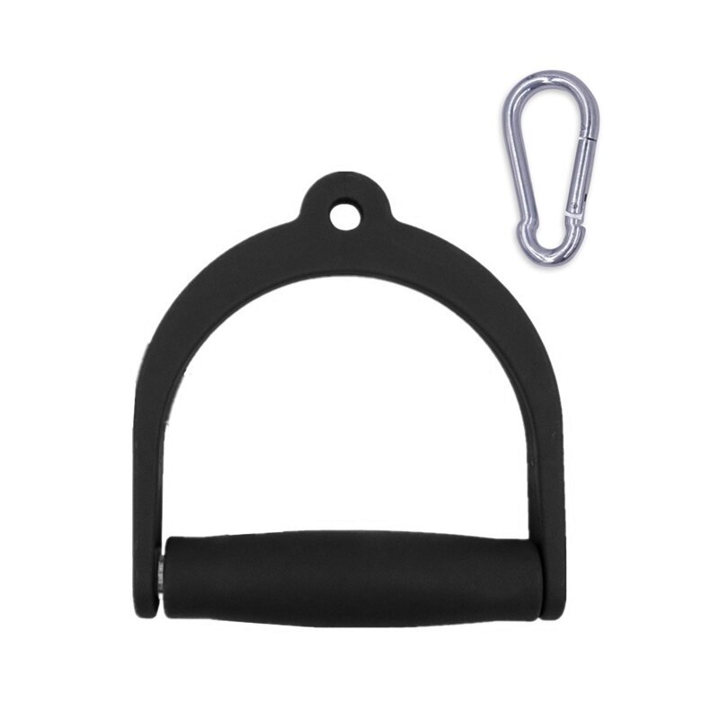 D-Handle Pull Down Fitness Grip for Gym Pulley Cable Machine LAT Pulldown Attachment Heavy Duty Training Workout Equipment: 1 with 1 Hook Black