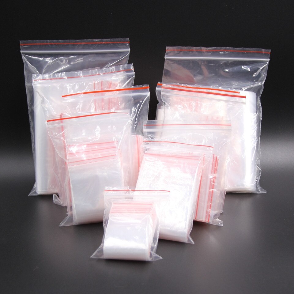 100PCS Multi Size Transparent Resealable Cellophane PE Self Adhesive Plastic Seal Bags For Candy Cookie Resealable Packaging: 6x8CM