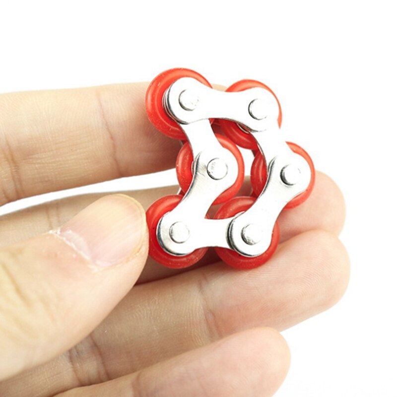 Roller Chain Toy With Metal And Silicone Ring Stress Relief Device, Very Suitable For ADHD, ADD, Office Anxiety