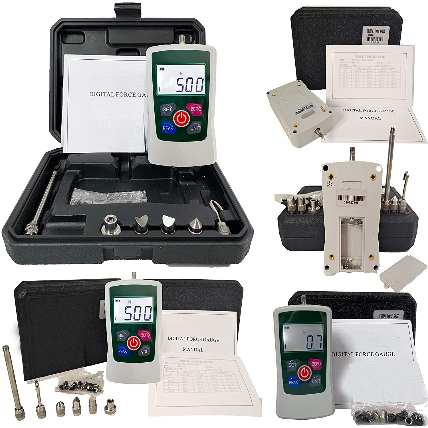 Digital Force Gauge Push Pull Gauge Tester Dynamometer 20N with 4 Measurement Units N kg lb Oz