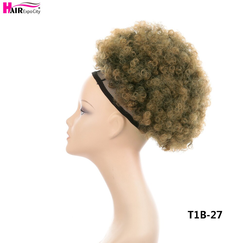 10" Short Curly Synthetic Hair Chignon Postiche Chignon With Two Plastic Combs Ponitail Buns For Women Wedding Chignon Mariage: T1B/27