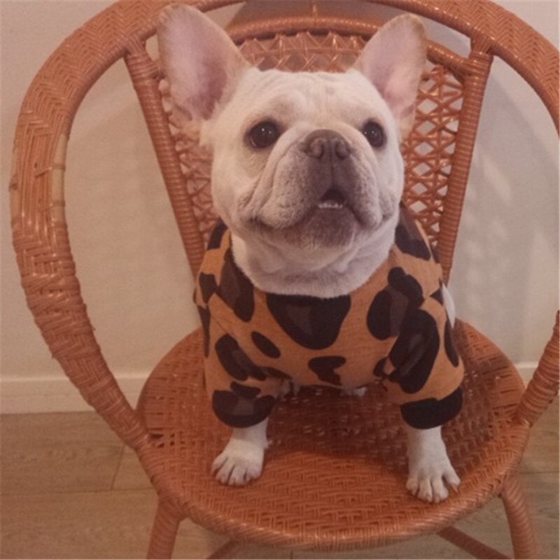 Franse Bulldog Kleding Sexy Luipaard Hond Hoodie T-shirt Pug Kleding Poedel Pommeren Schnauzer Welsh Corgi Kostuum Huisdier Jas