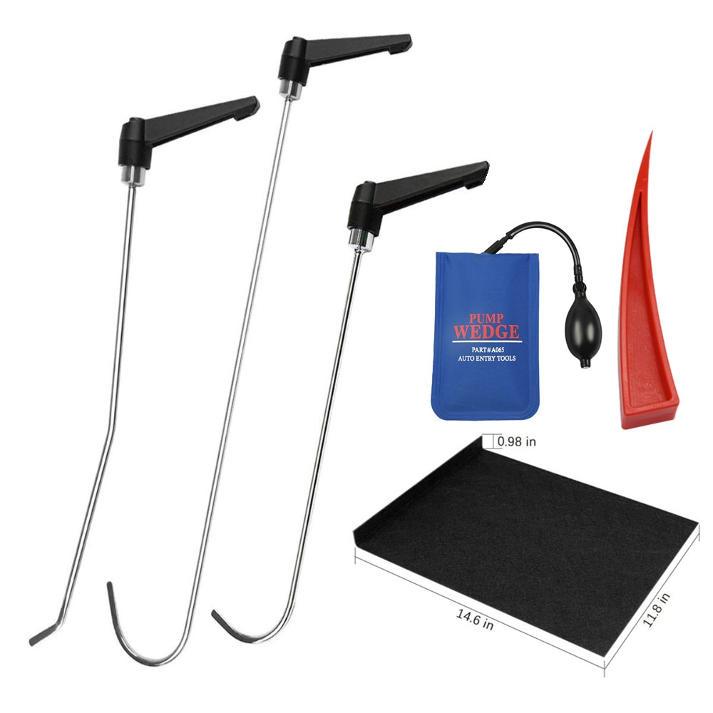 PDR tools Rods Tools Car Dent Repair Kit Rotating Handle Rod with Red Wedge Adjustable for Car Dents Hail Damage
