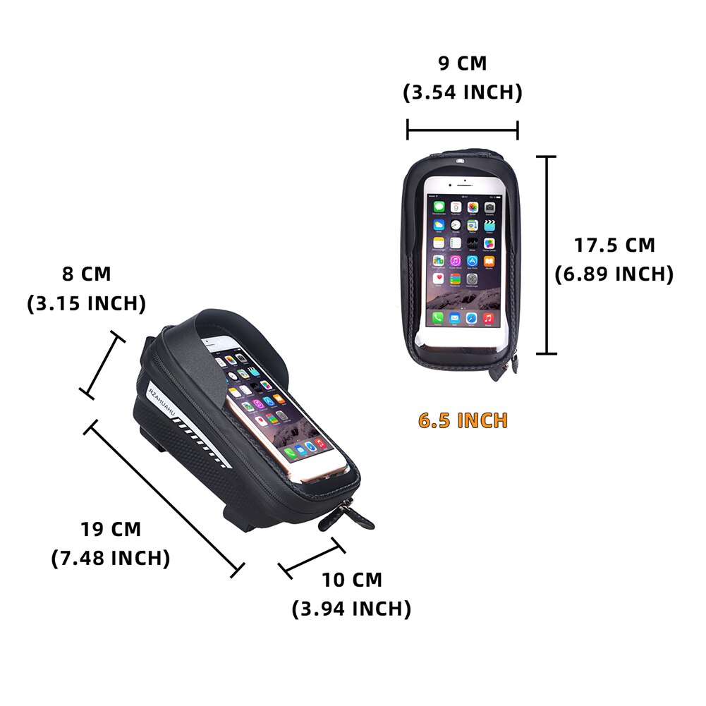 Waterdichte Fietstas Voor Bovenbuis Fietsen Telefoon Case Zadel Pouch 6.5in Telefoon Case Touchscreen Bag Fiets Accessoires