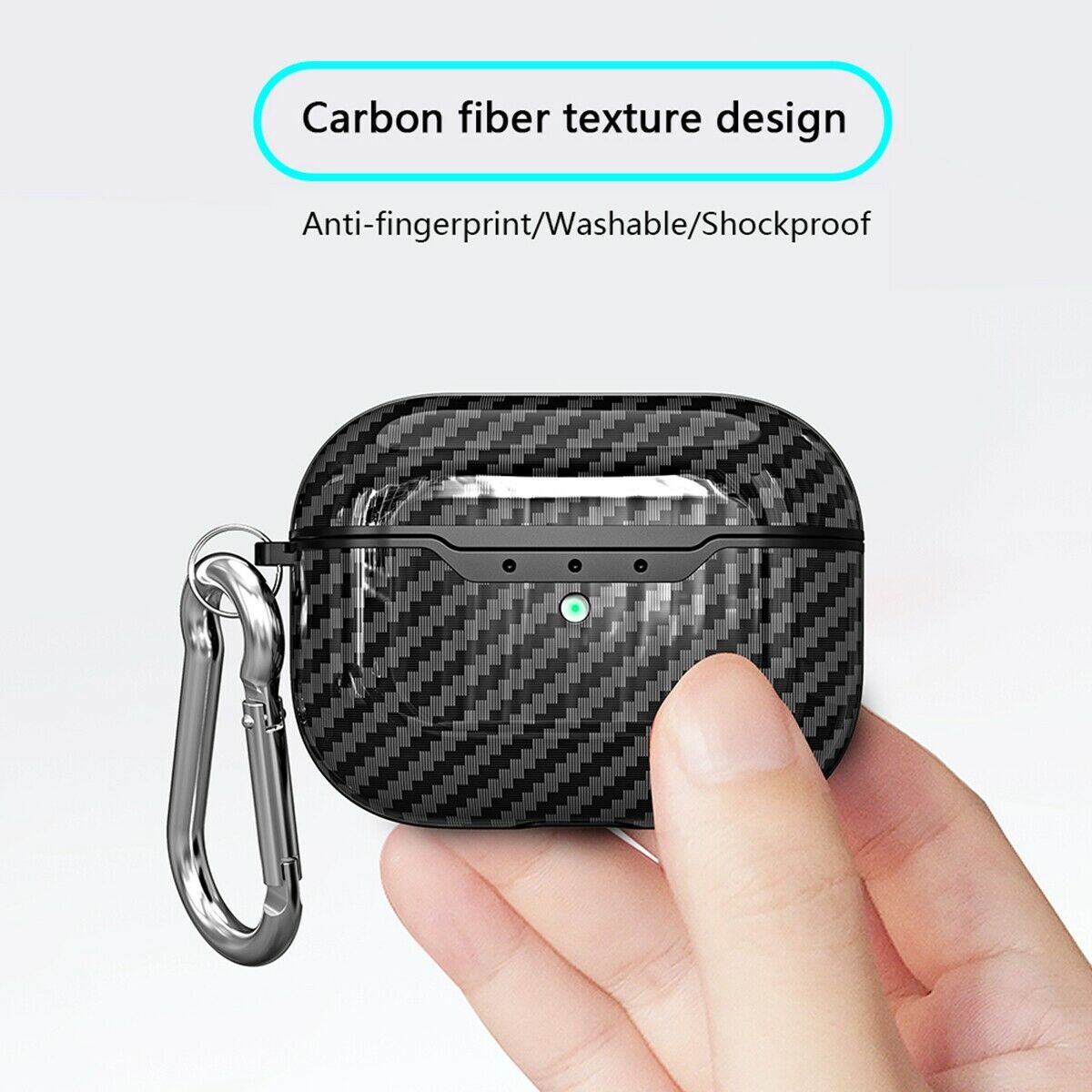Voor Apple Airpods Pro Rubber Case Protector Siliconen Carbon Fiber TPU Oortelefoon Opladen Cover
