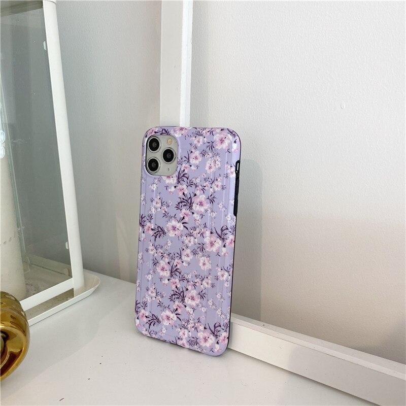 Purple lavender floral cases For iphone 11 Pro Max Paper clip soft IMD Phone Case for iphone 7 8 plus X XR XS MAX cover