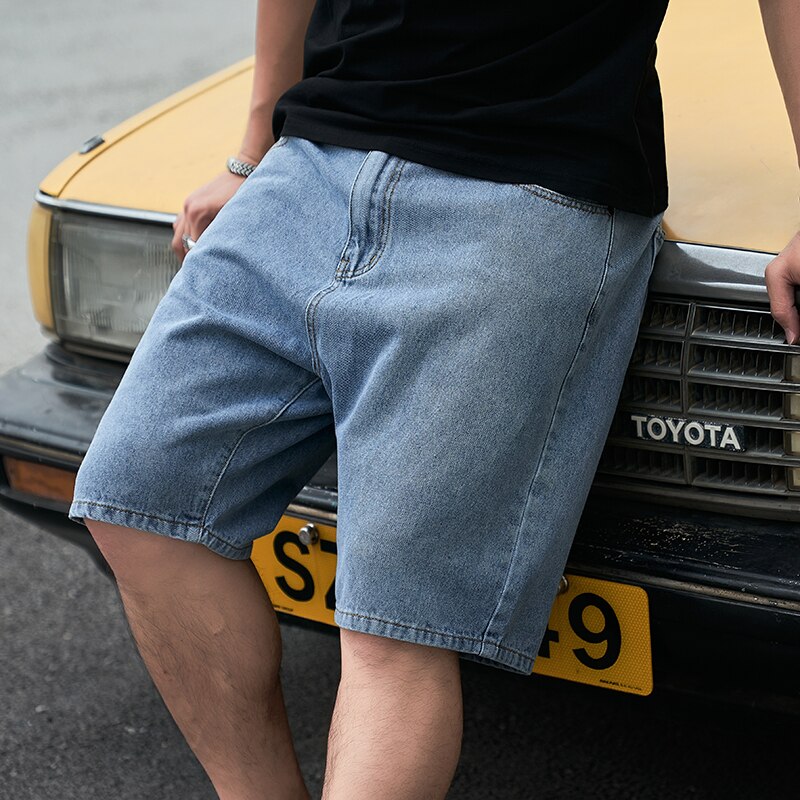 männer Große Größe kurze Hose Knie-länge Sommer Reithose Denim Neue bermuda Klassische strecken Kurze Jean Männlichen 40 42 44 46 48