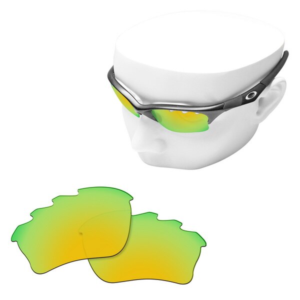 OOWLIT Polarisierte Ersatz Linsen für-Oakley Half Jacket XLJ Belüftet Sonnenbrille: 24K Gold Mirror