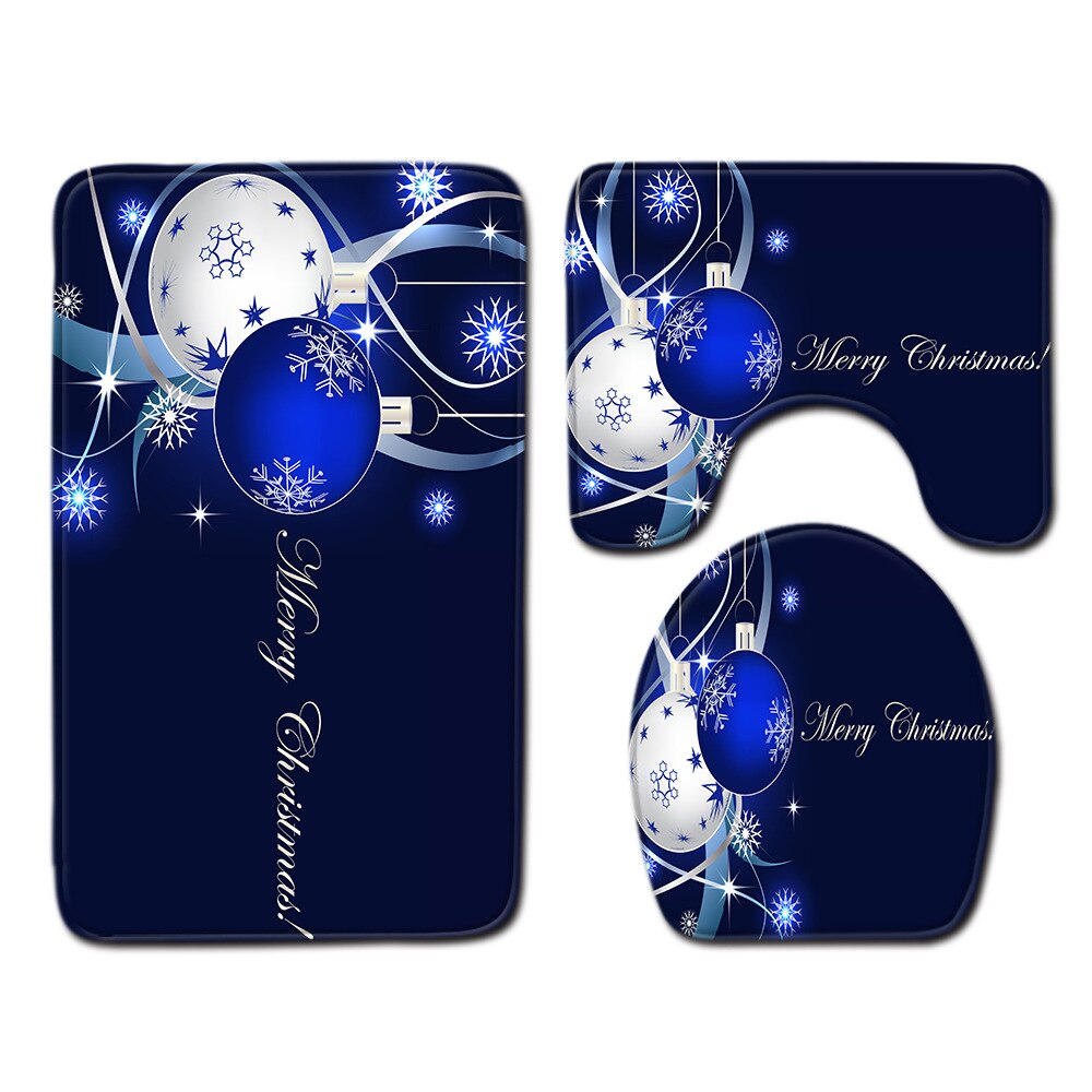 Kerstbadmat toilet driedelige set vloer thuis antislip voering schuim duurzame hoes douchematten badmattenset: Q190705-a050 / 4575cm