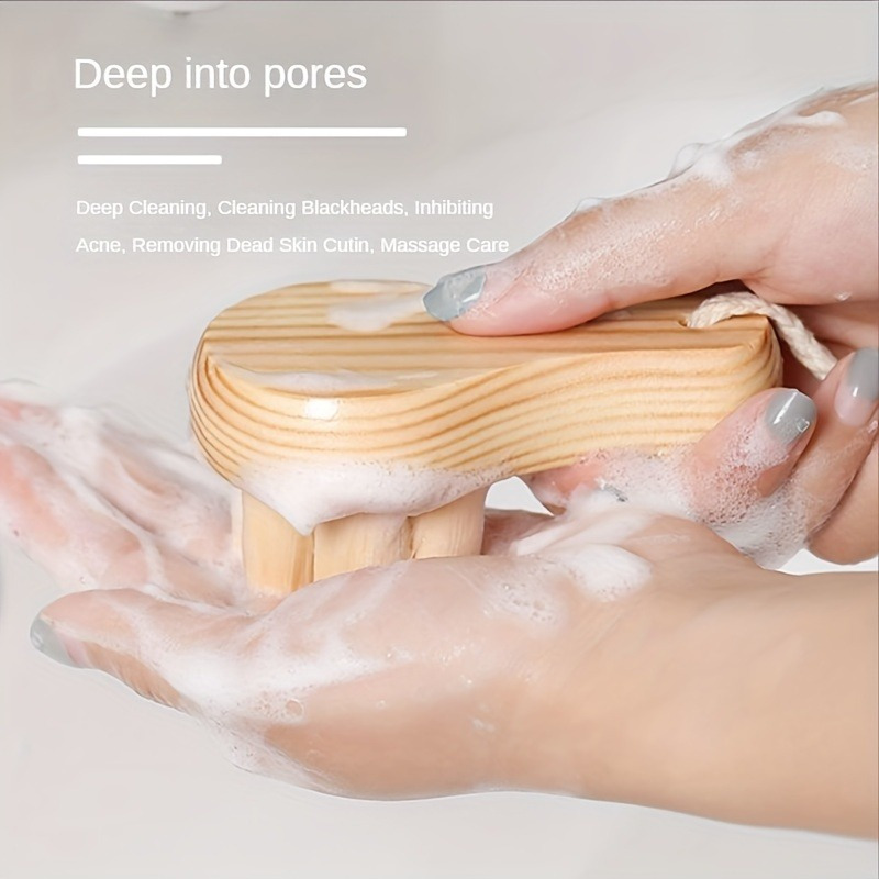 1Pc Holz Gesichts Reinigung Pinsel Peeling Pinsel Bambus Haar Gesichts Reinigung Massage Gesicht Pflege Pinsel