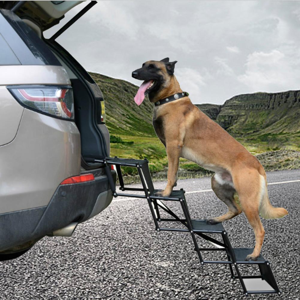 Portable Dog Car Step Stairs Ladder Folding Pet Ladder Ramp For Trucks SUVs High Bed Indoor Outdoor Use Lightweight Dog Stairs