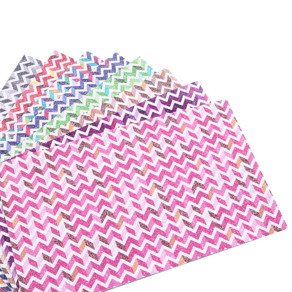 Tela de cuero sintético brillante con patrones de ondas coloridas de 20x34 cm, materiales hechos a mano para hacer artesanías, 1Yc4029