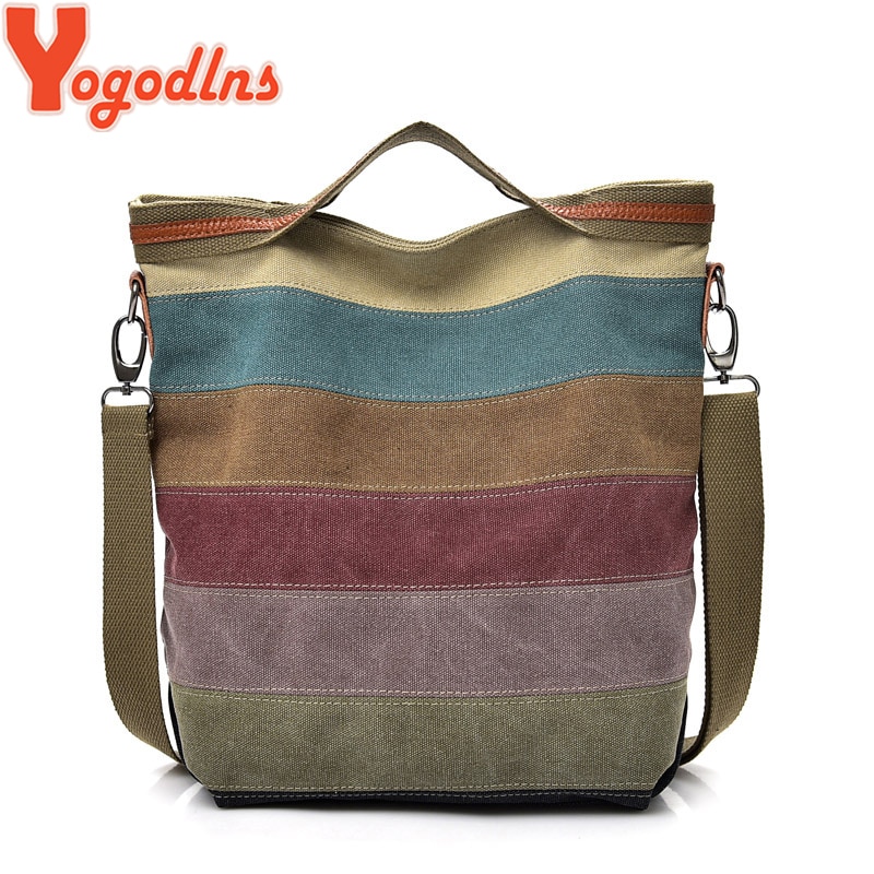 Yogodlns Casual Vrouwen Canvas Schoudertas Eenvoud Vrouwelijke Zachte Middelgrote Tas Voor Tieners