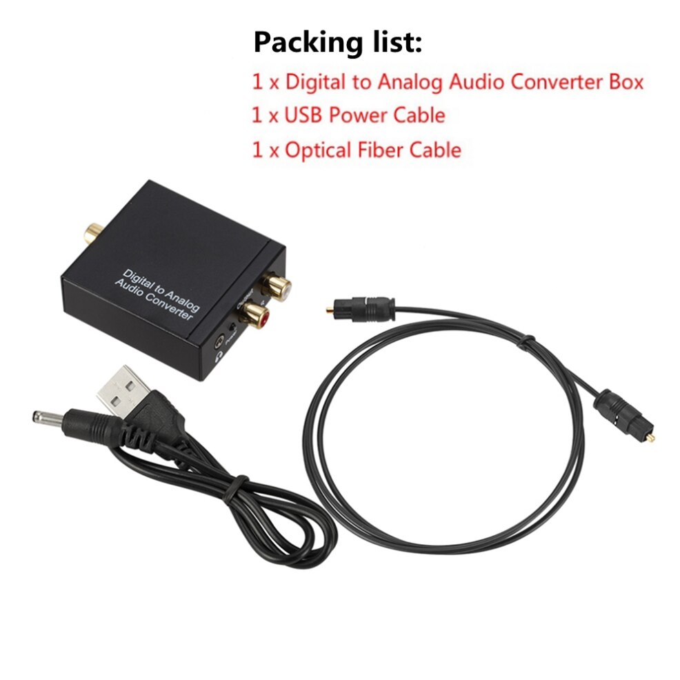 LccKaa-Jack Coaxial de 3,5 MM de fibra óptica Digital a Audio analógico, convertidor Aux Rca L/R, amplificador decodificador de Audio Digital Spdif: Default Title
