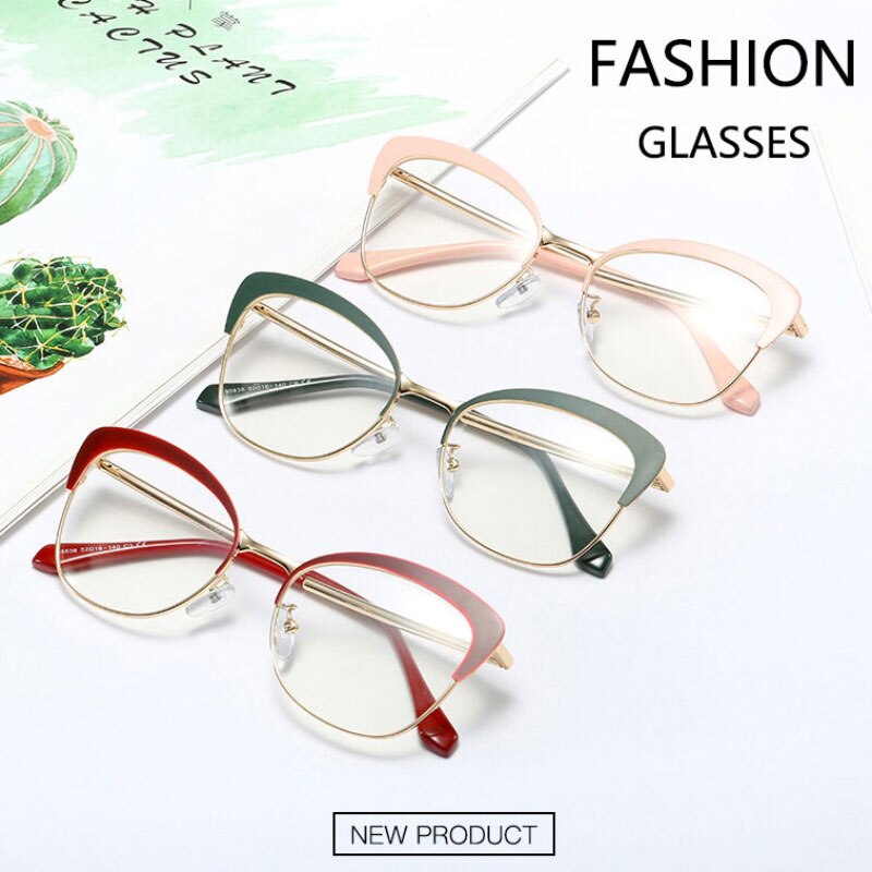 Blue Light Blocking Glasses Women Eyewear Prescription Full Rim Female Eyeglasses UV400 Anti-Scratch Anti Blue Ray Coating