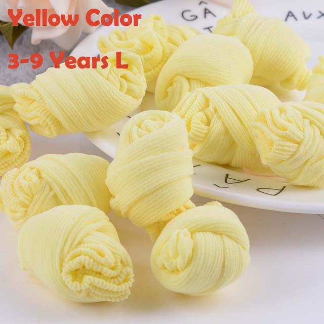 10 Paren/pak Snoep Kleur Babysokjes Dunne Zomer Sokken Kinderen Baby Jongens Meisjes Bebe Meias 0-3-9 jaar: 3 to 9 L Yellow