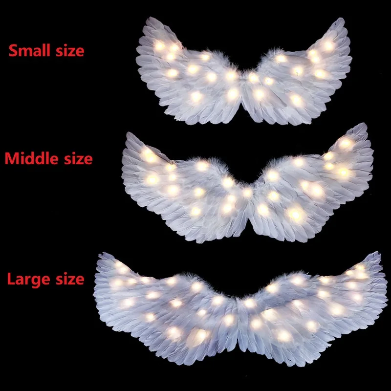 LED Light Up Glow White Colors Feather Angel Wings Costume for Kids Adults Halloween Christmas Year Eve Glow Party Supplies: S / MINT GREEN