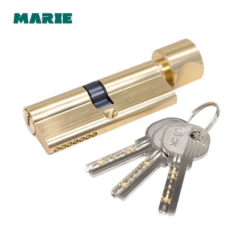 Marie Door Handle Lock Set For Interior Doors Modern Split Lock Cylinder With Keys Bedroom Bathroom Mute Door Handles Universal: Gold Cylinder