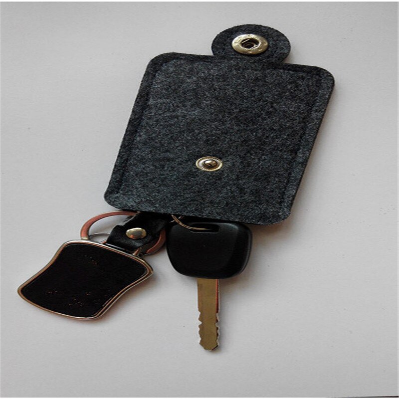 Mini porte clés porte-cartes homme porte monnaie feutre de laine sac petite poche porte clé etui sortie porte Pack noir