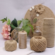 50M hemp rope hemp rope diy handmade rope natural thick hemp rope craft cake decoration label binding rope bag