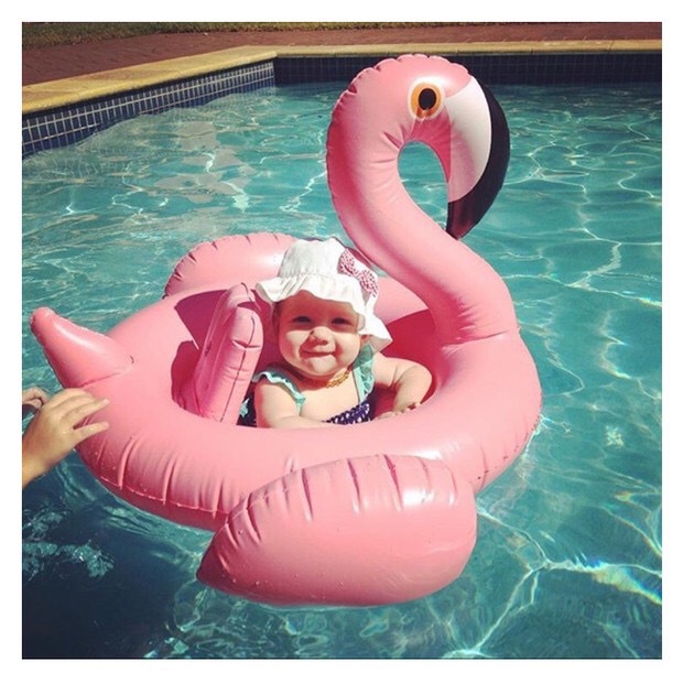 0-4 år gammel flamingo baby sæde flyde svømning pool fest svømning ring børn swimmingpool