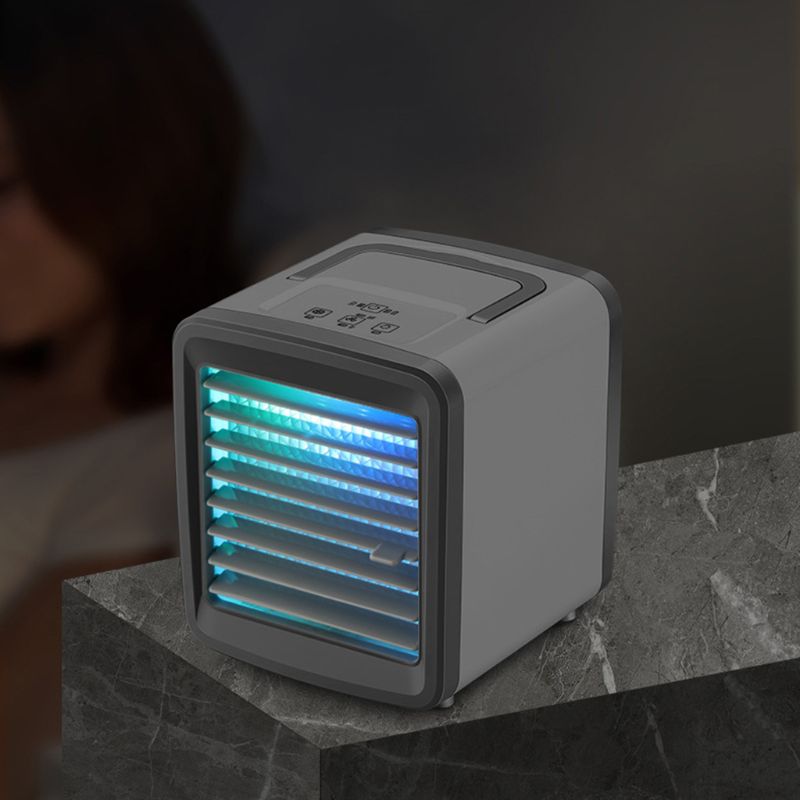 Usb Mini Draagbare Airconditioner Luchtbevochtiger Luchtreiniger 7 Kleuren Licht Koelventilator