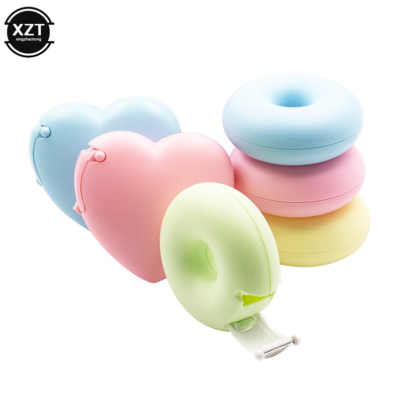 Candy Color Masking Tape Cutter of Love Heart/Donut Shape Washi Tape Cutter Office Tape Dispenser School Supply