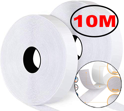 1-10M Klittenbanden Zelfklevende Klittenband Tape Sluiting Huis Diy Magic Tap Auto Lijm sterke Lijm Stickers Sticker Riem: 30mm / WHITE