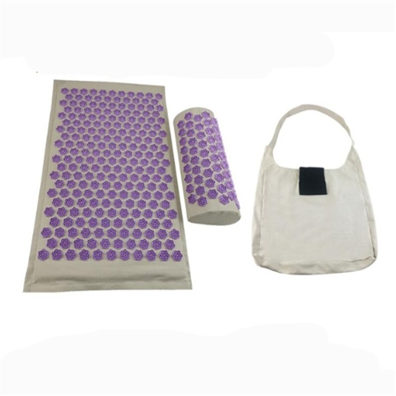 (Acquista ora) tappetino per agopuntura in lino organico naturale cuscino per massaggio con punta di loto cuscino per Yoga terapia schiena/collo/dolore: Purple 3 sets