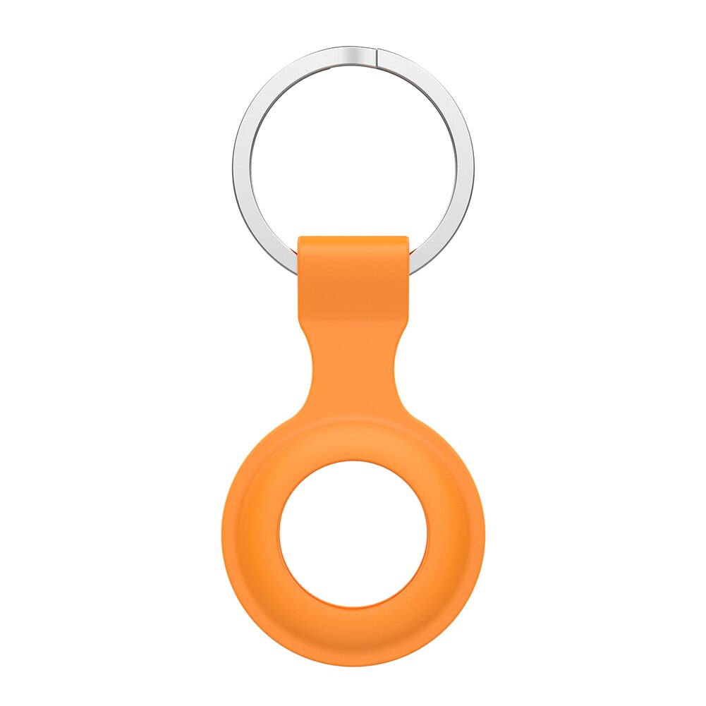 Silicone Protective Case Portable Keychain Protective Sleeve Anti-Lost Device Protector Cover for Apple Airtags Locator Tracker: Orange